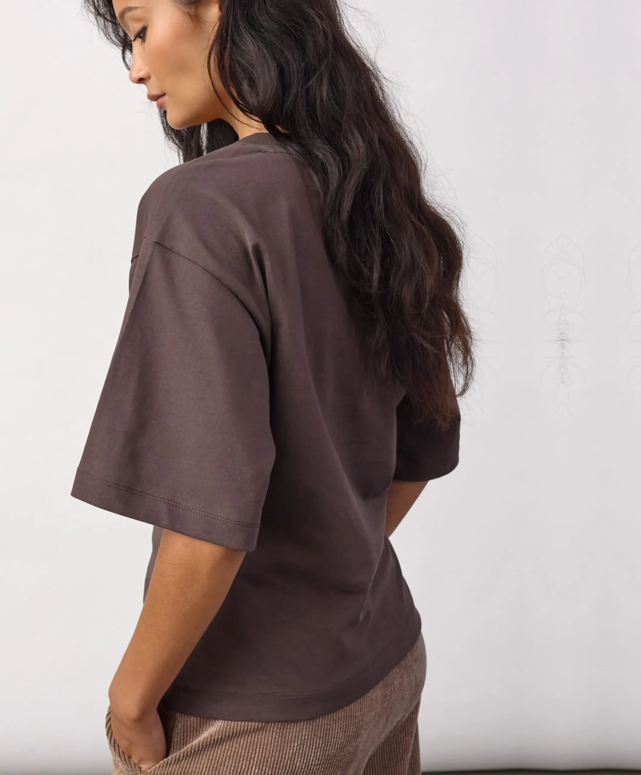 Dames T-shirt bruin