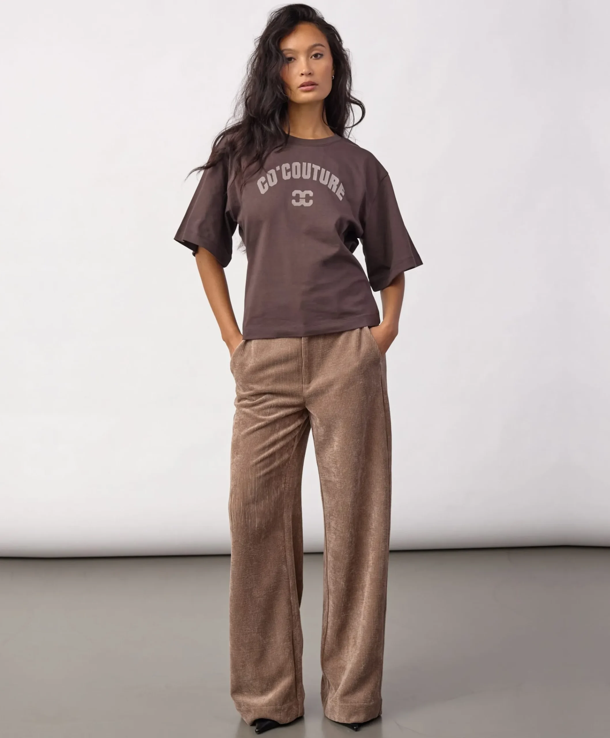 Dames T-shirt bruin