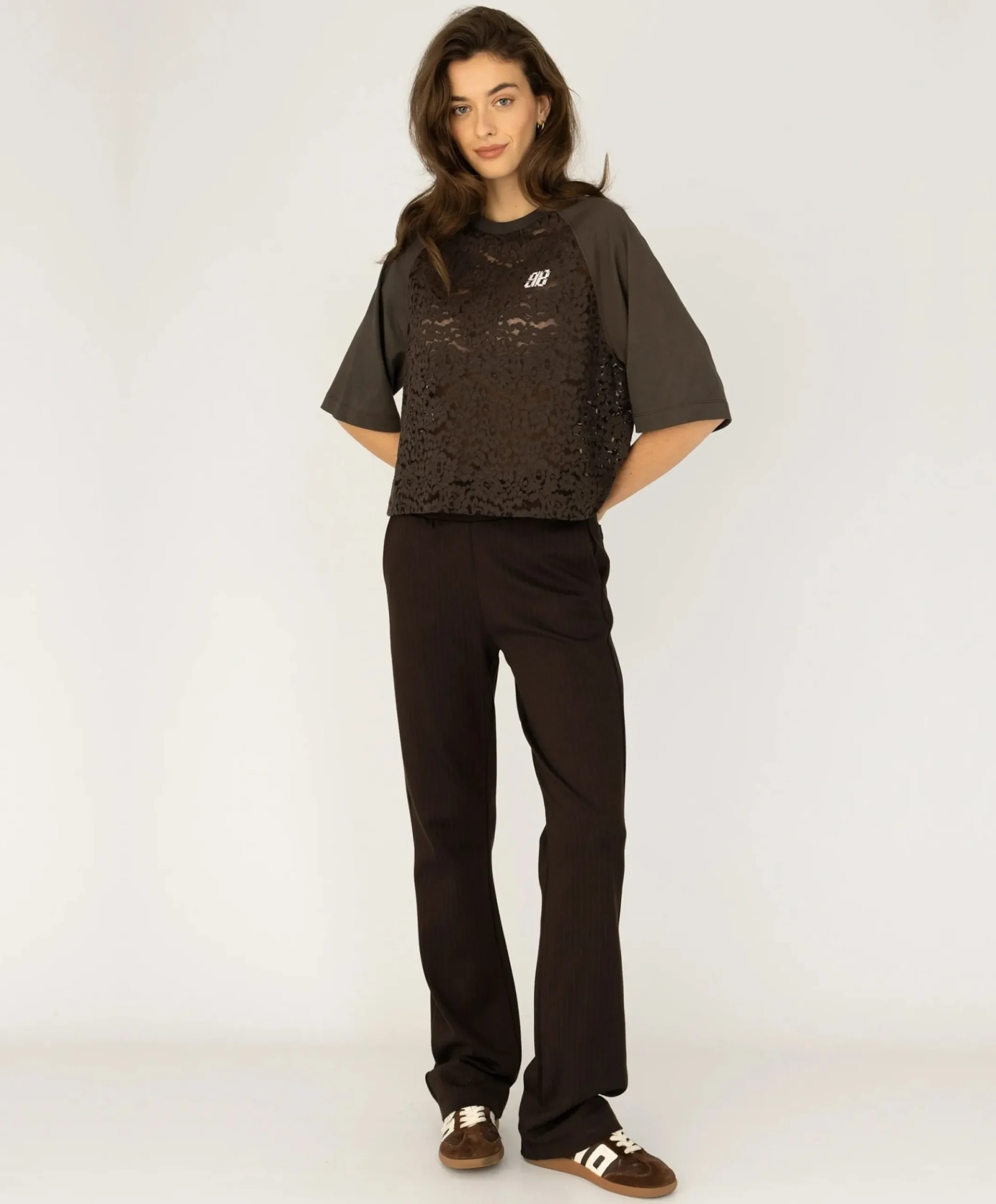 Dames T-shirt bruin