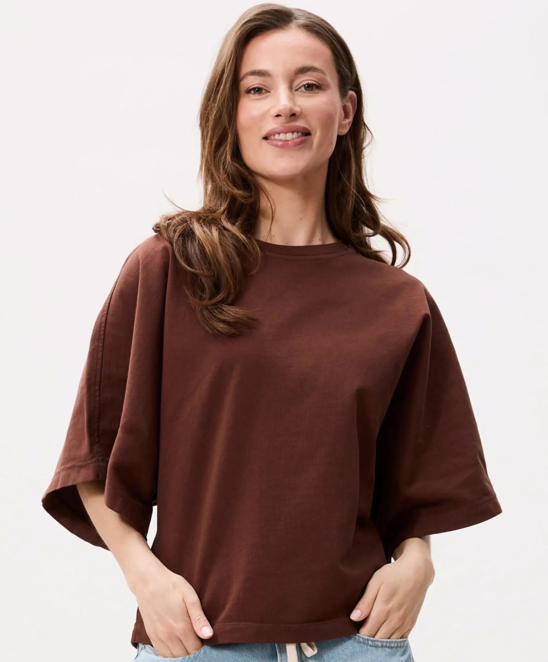 Dames T-shirt bruin