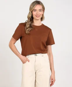 Dames T-shirt bruin