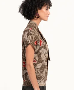 Dames T-shirt bruin