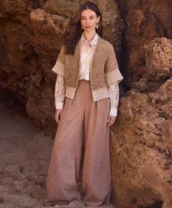 Dames vest beige