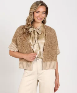 Dames vest beige