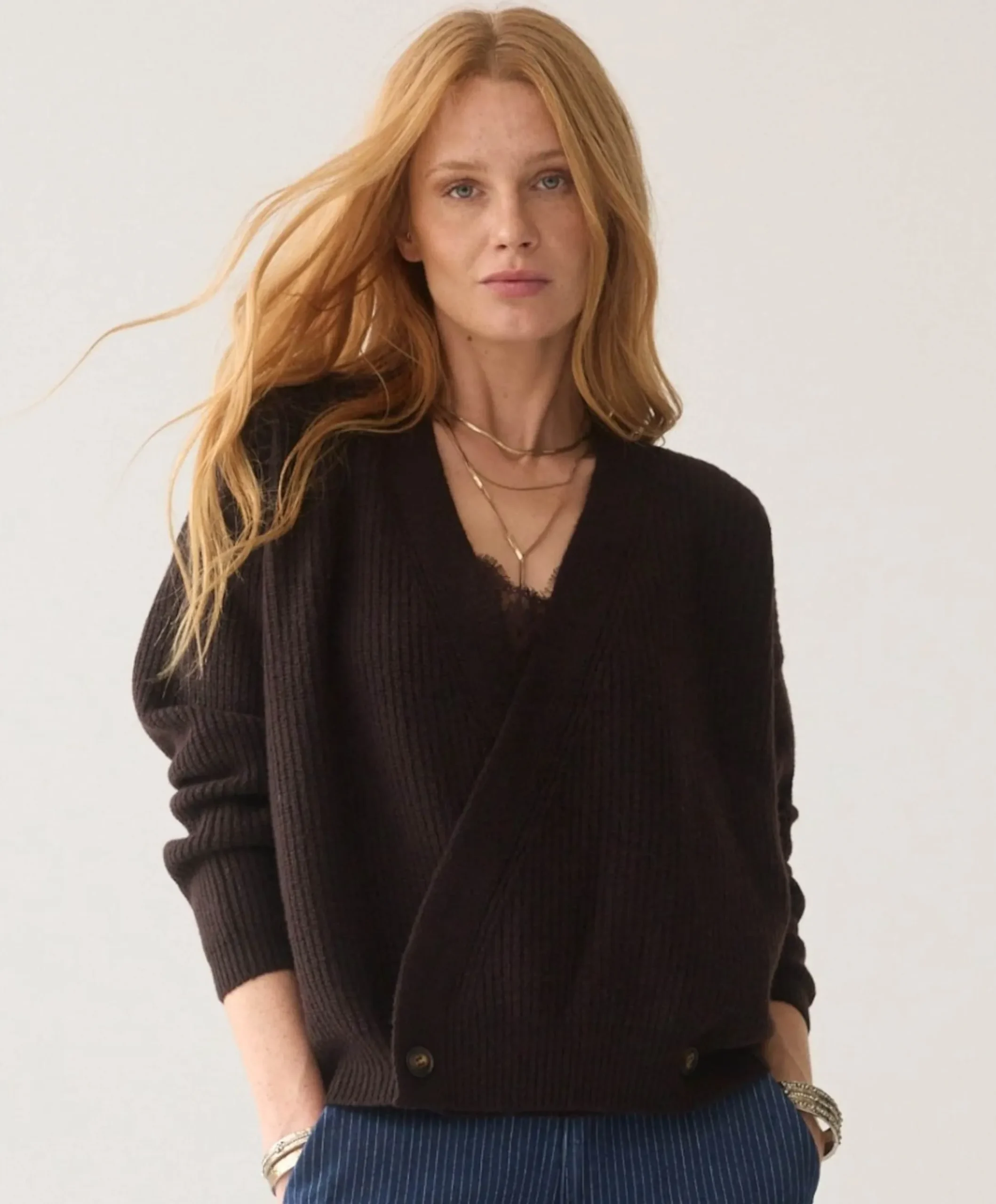 Dames vest bruin