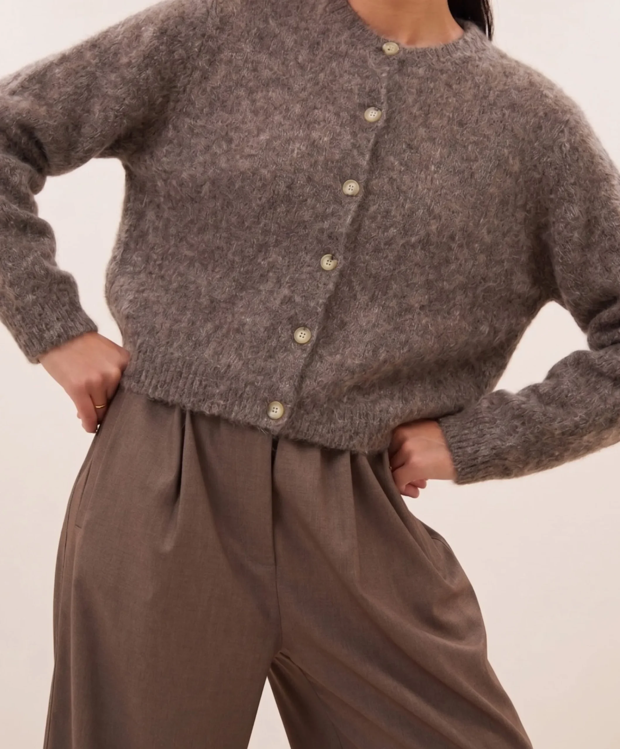 Dames vest bruin