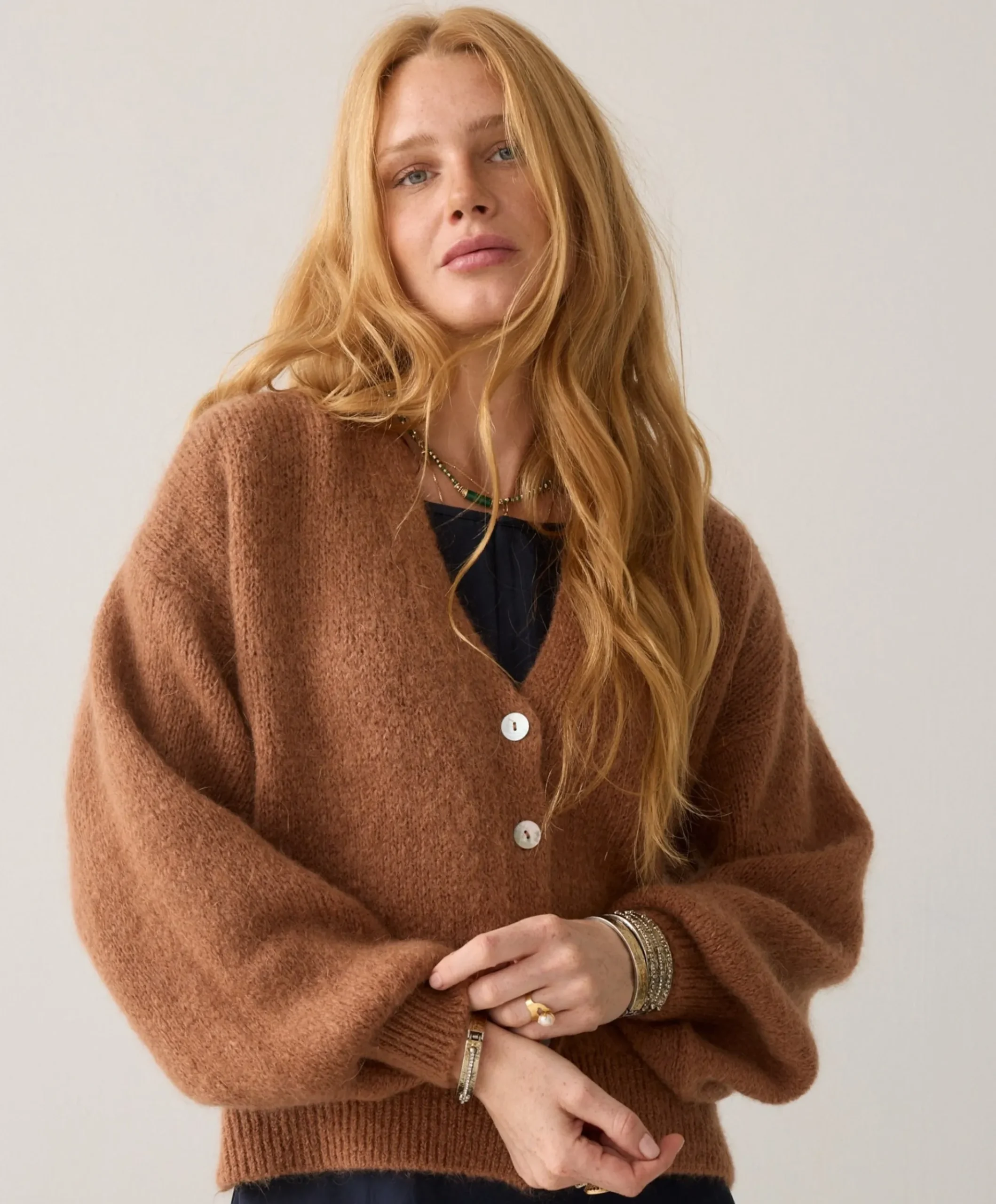 Dames vest bruin