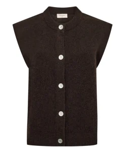 Dames vest bruin