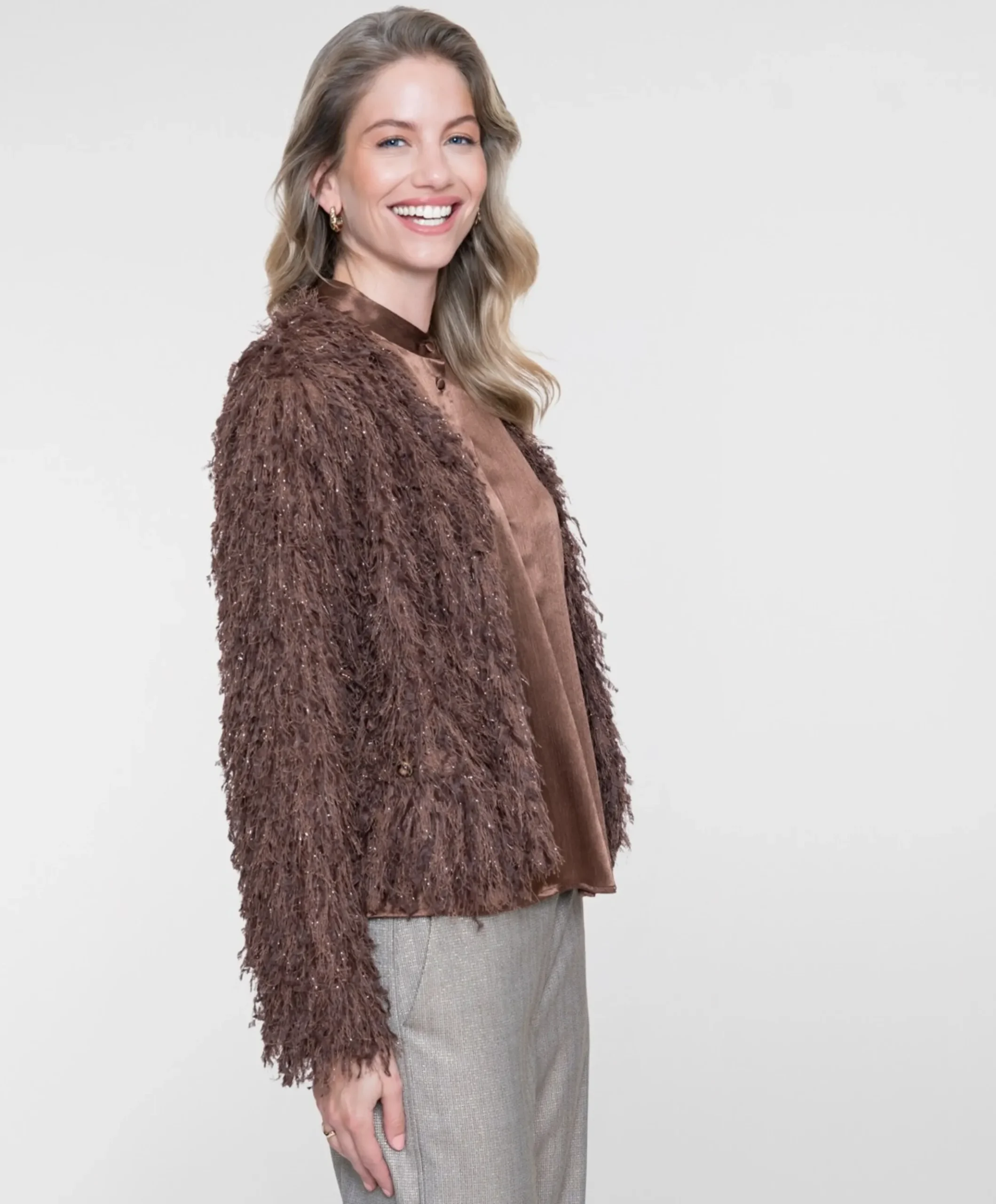 Dames vest bruin
