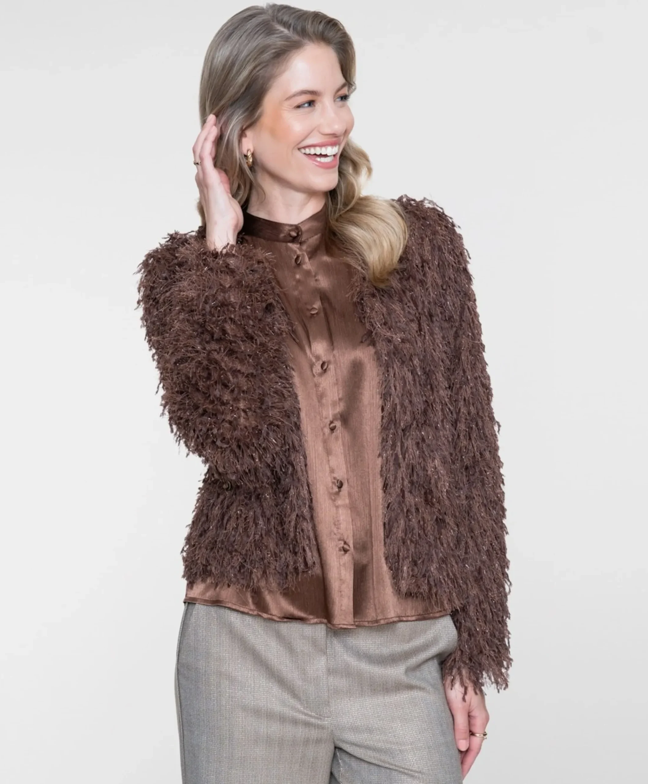 Dames vest bruin
