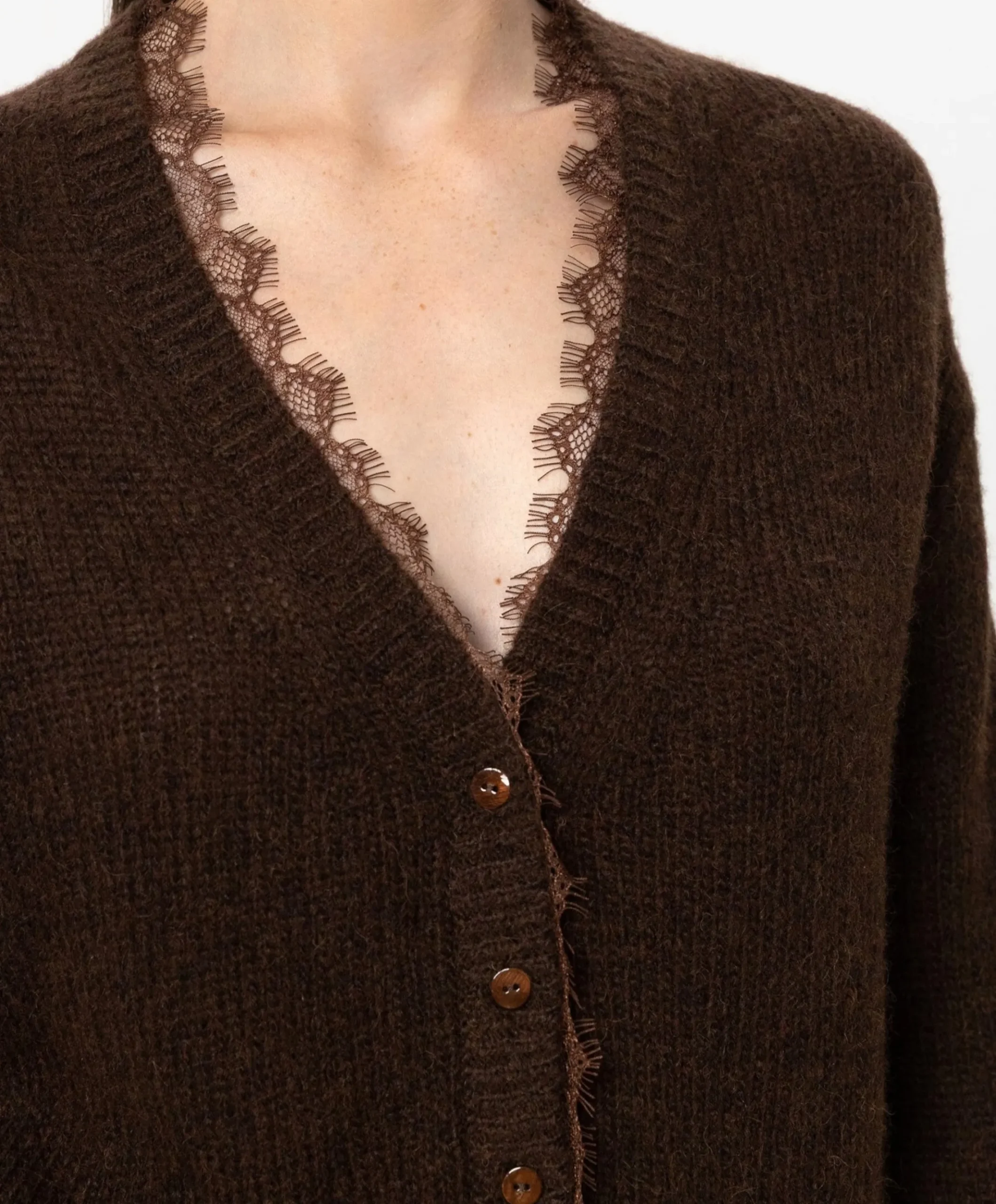 Dames vest bruin