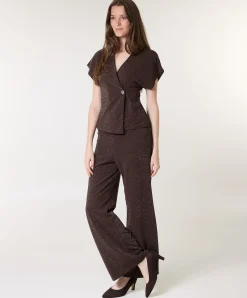 Dames vest bruin