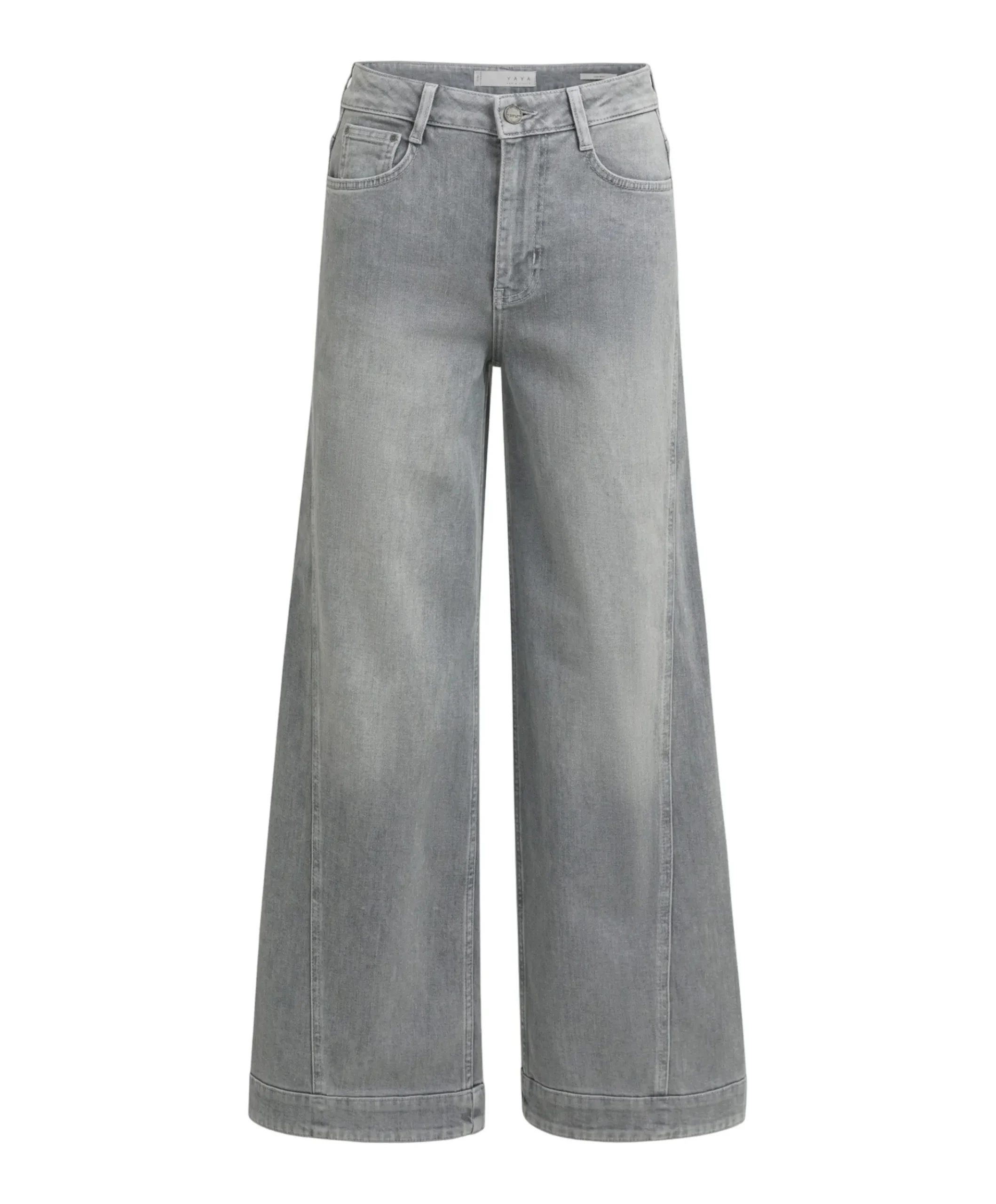 Denim barrel jeans met siernaa dames jeans grijs