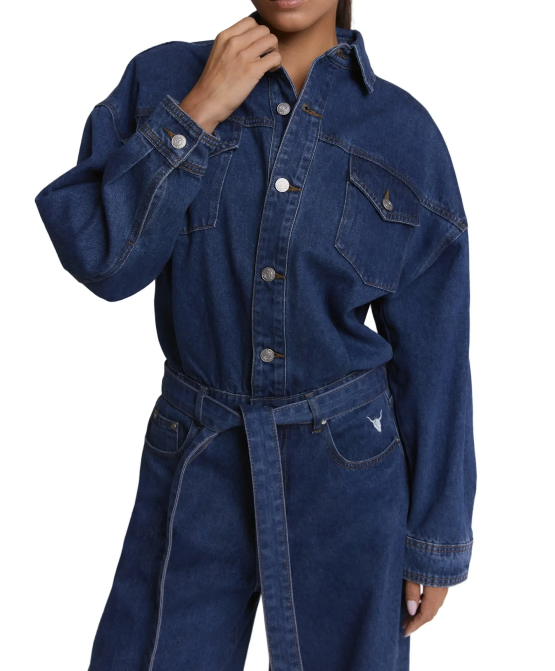 DENIM JUMPSUIT dames jumpsuit blauw