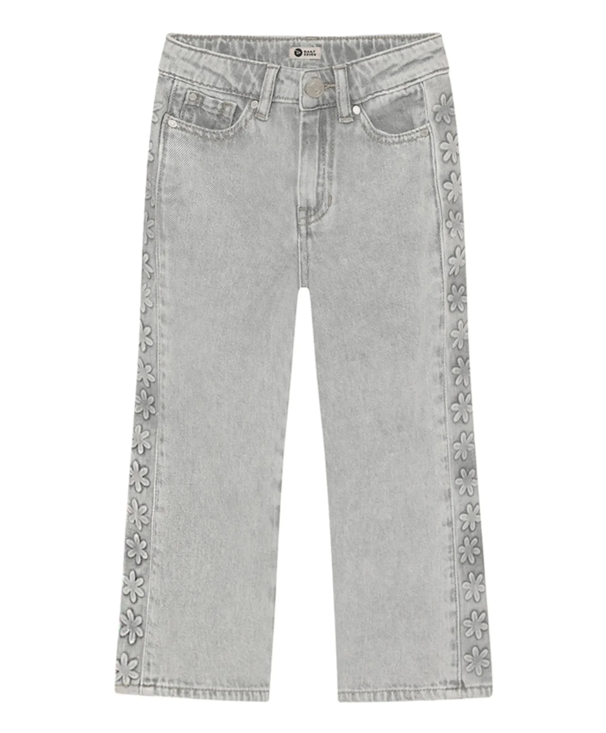 Denim Wide Fit Embossing meisjes jeans grijs