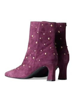 Desdemona dames enkellaarzen bordeaux