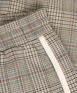 Extra Wide Check meisjes broek bruin