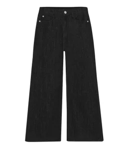 Extra Wide Fit Glitter meisjes jeans zwart