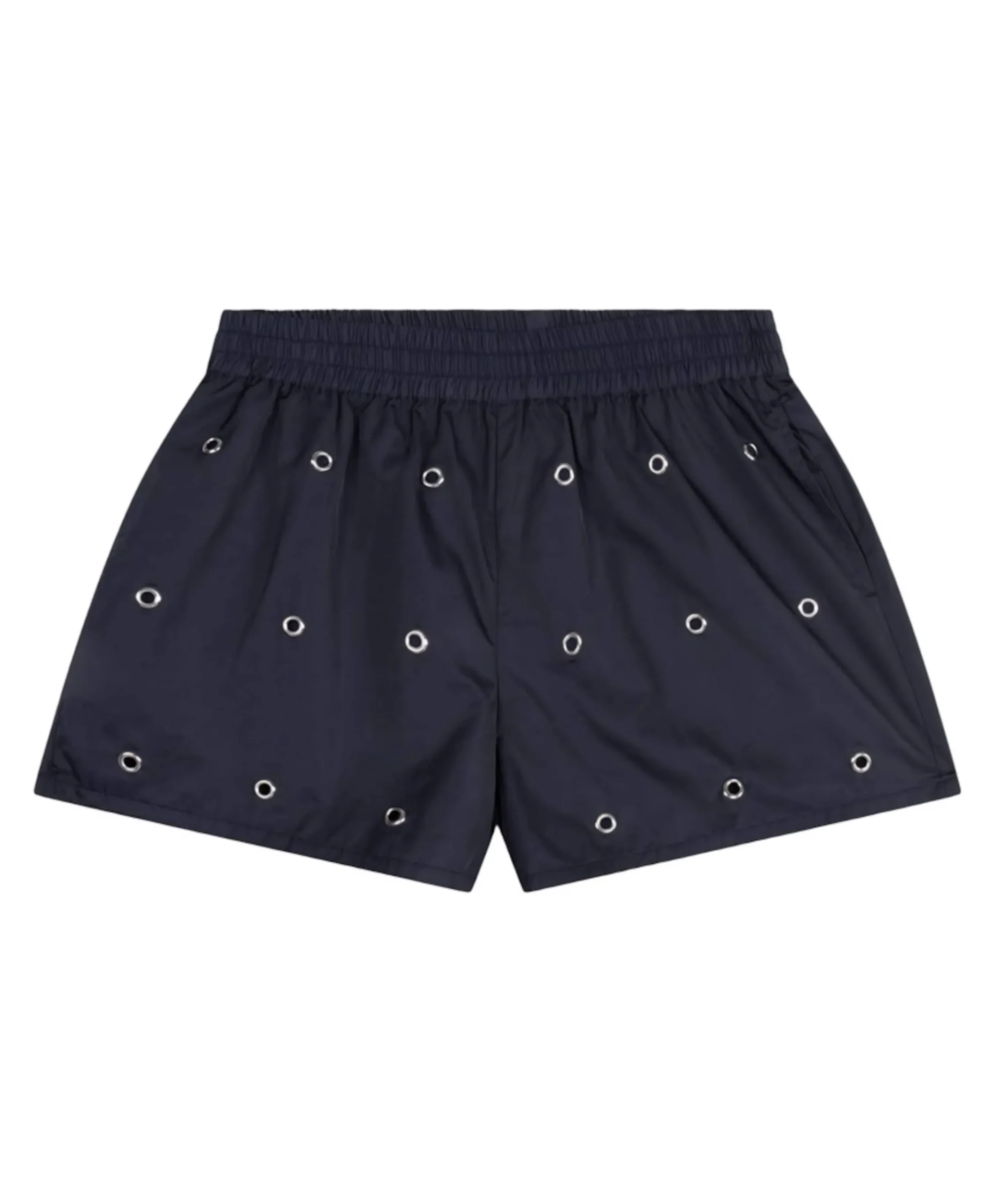 EYELET dames korte broek blauw