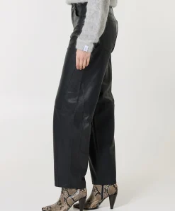 Fenne Leather dames broek zwart
