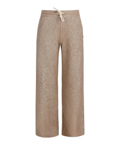 Fenya metallic straight leg meisjes broek goud