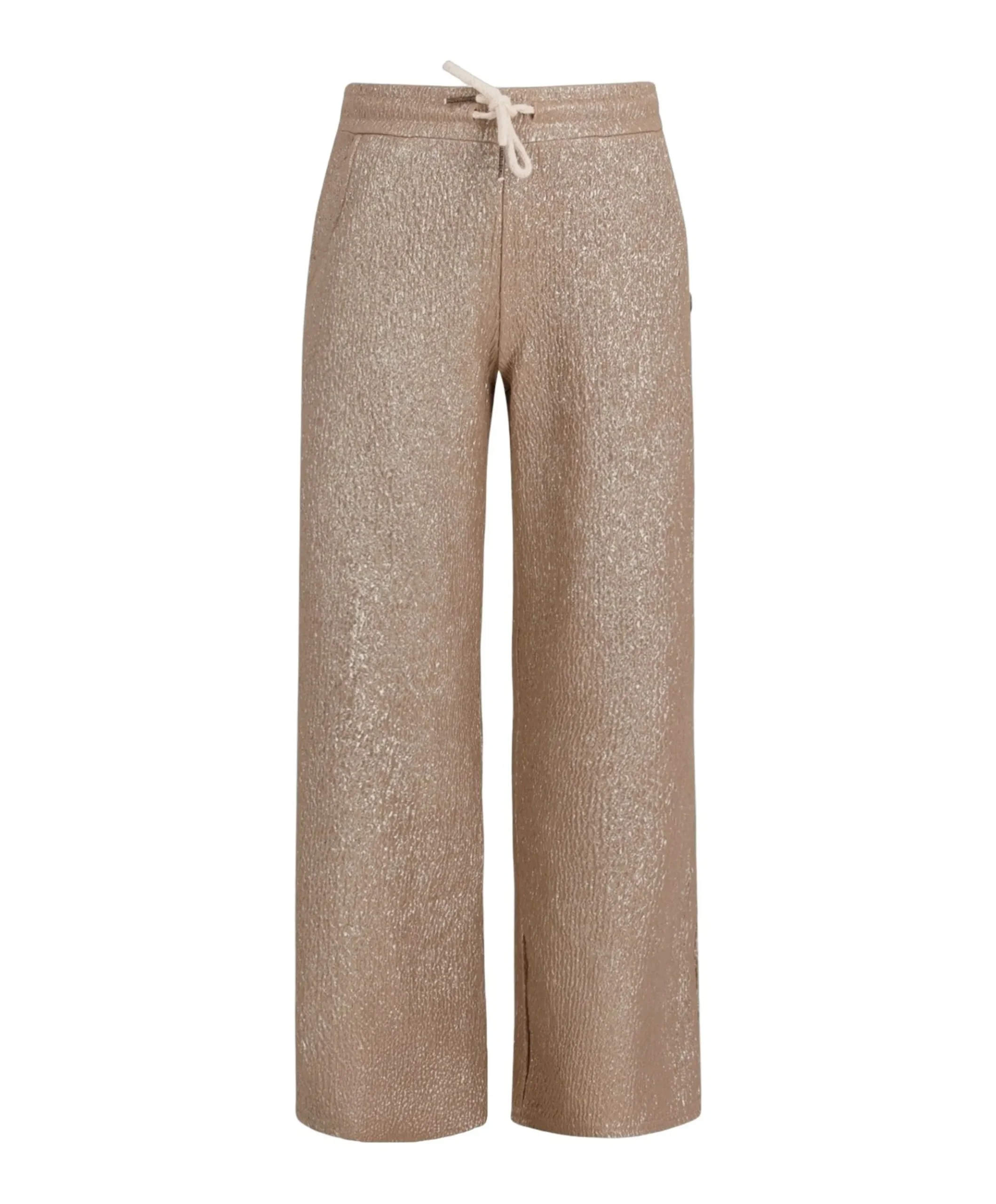 Fenya metallic straight leg meisjes broek goud