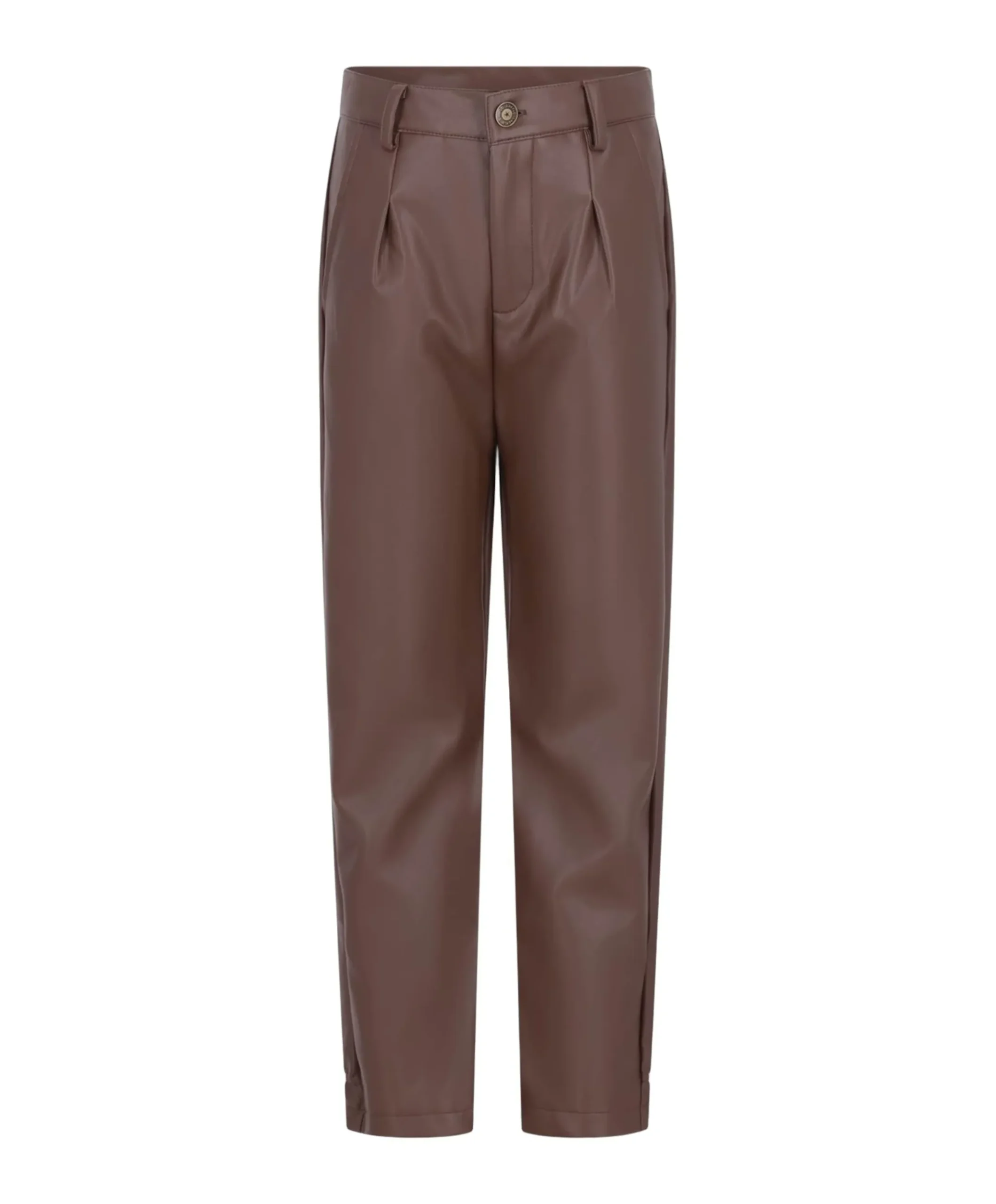 Feya faux leather meisjes pantalon bruin