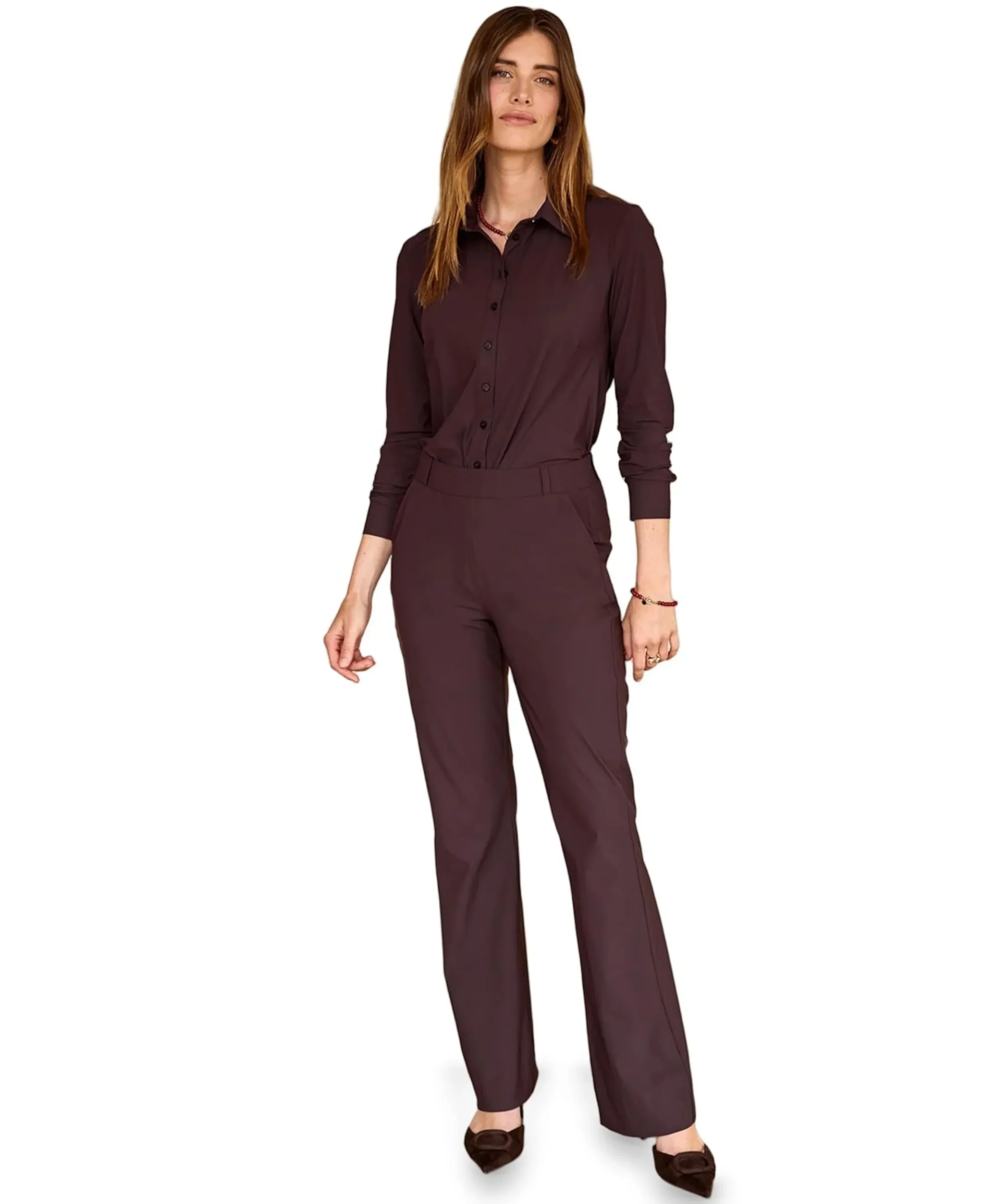 Flair bonded trousers dames broek bruin