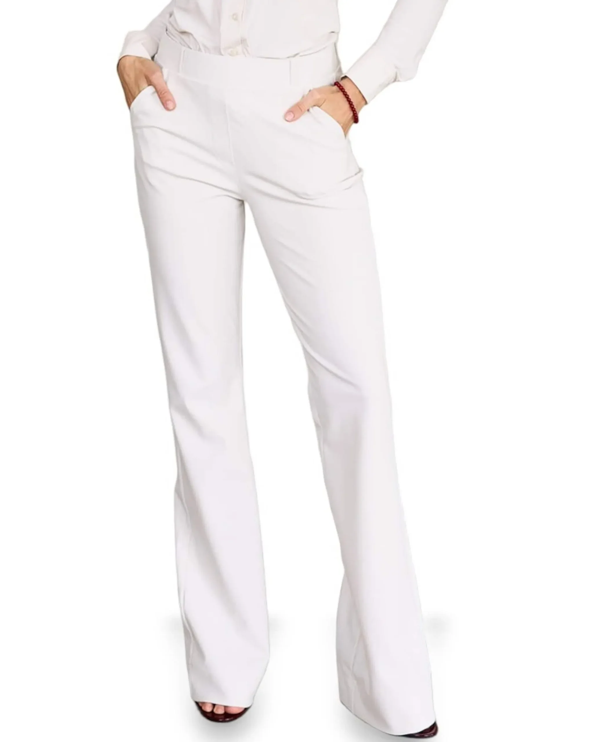 Flair LONG bonded trousers dames broek ecru