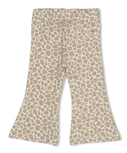 Flare broek AOP meisjes broek ecru