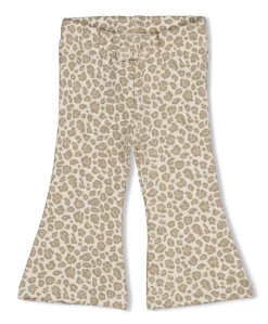 Flare broek AOP meisjes broek ecru