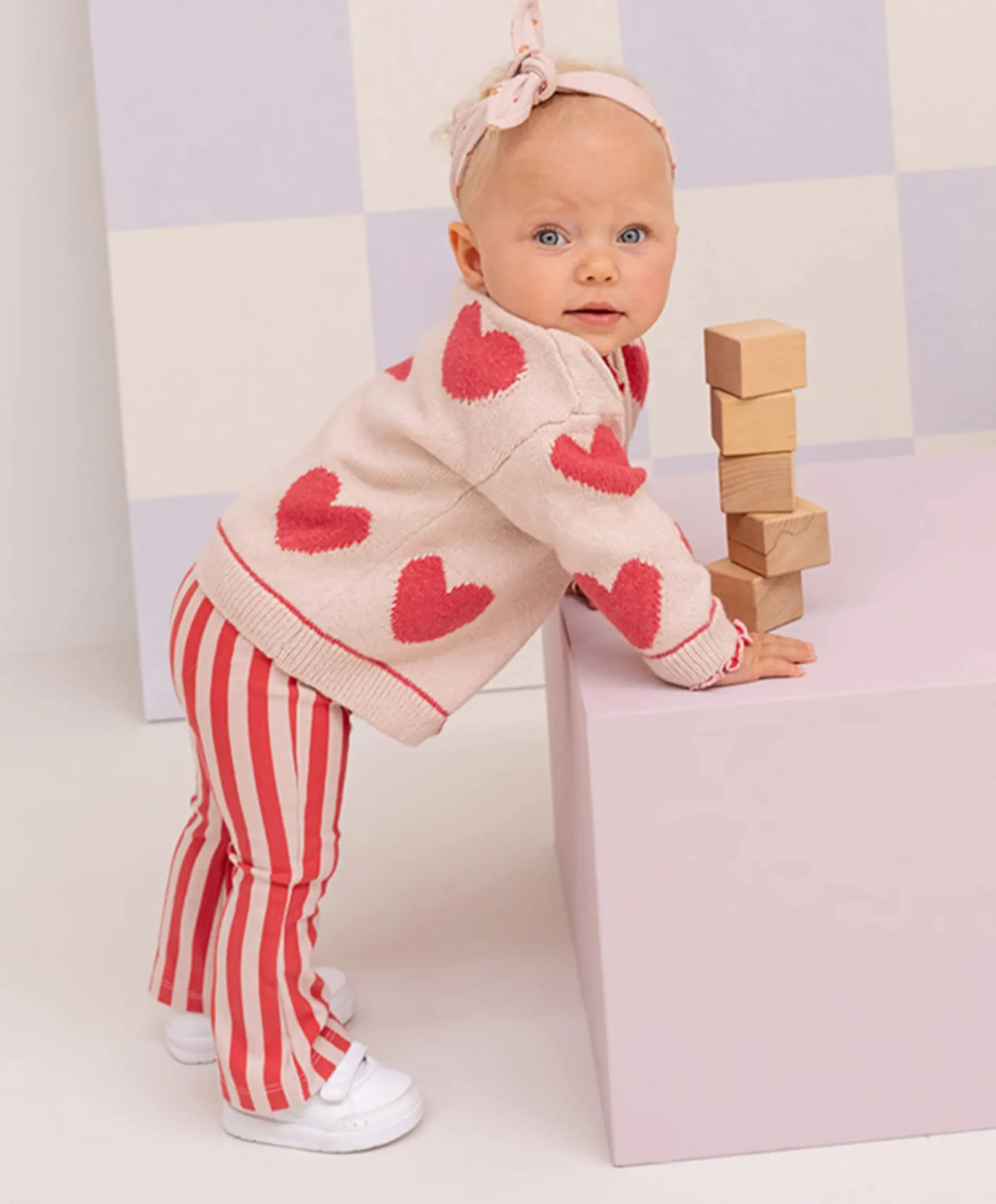 Flared meisjes broek roze
