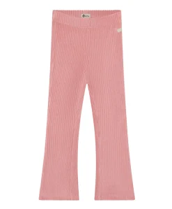 Flared Velvet meisjes broek roze