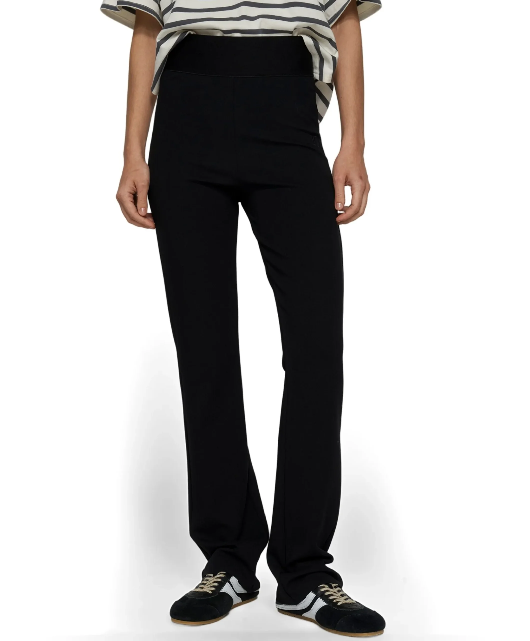 flare punto pants dames broek zwart