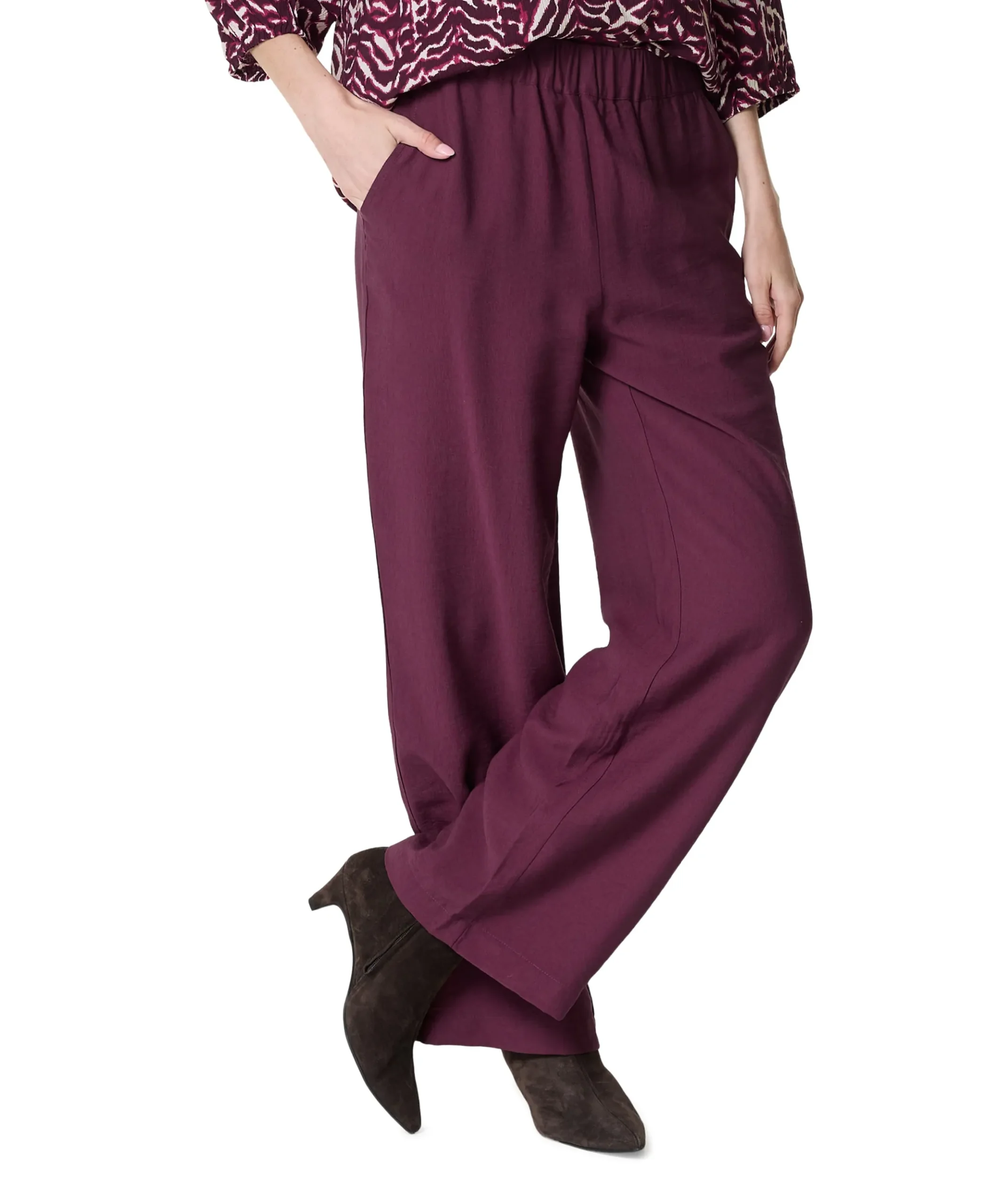 FQRIVA-PANTS dames broek bordeaux
