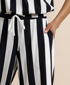 Grace stripe culotte dames broek zwart
