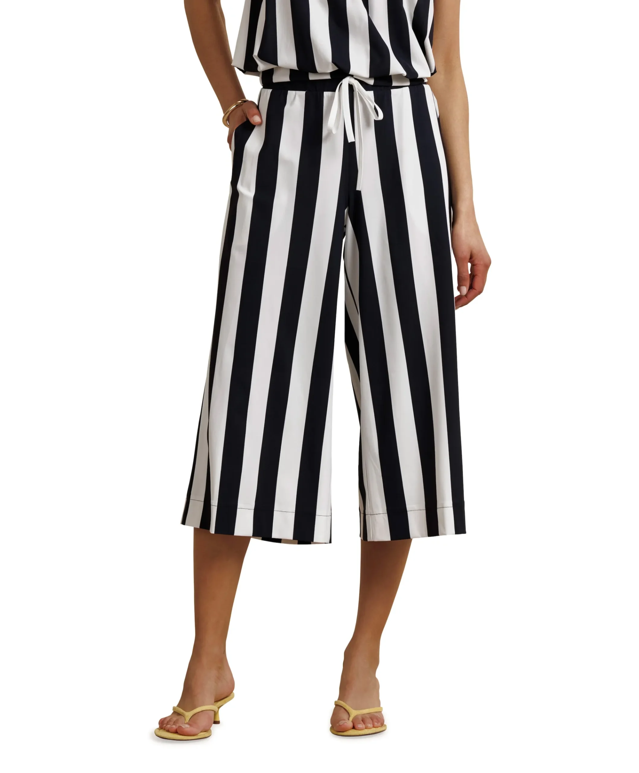 Grace stripe culotte dames broek zwart