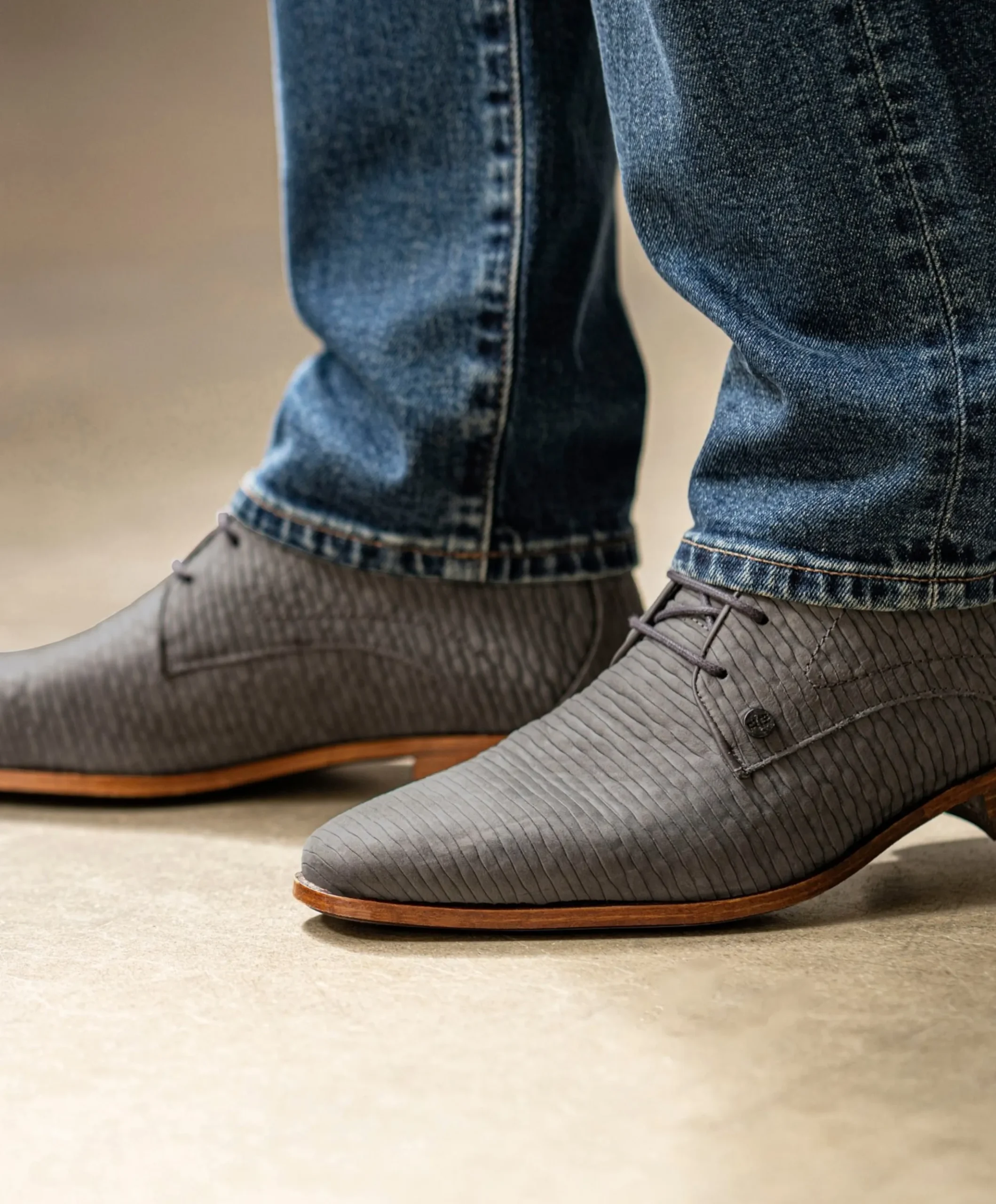 Greg Stones heren veterschoenen grijs