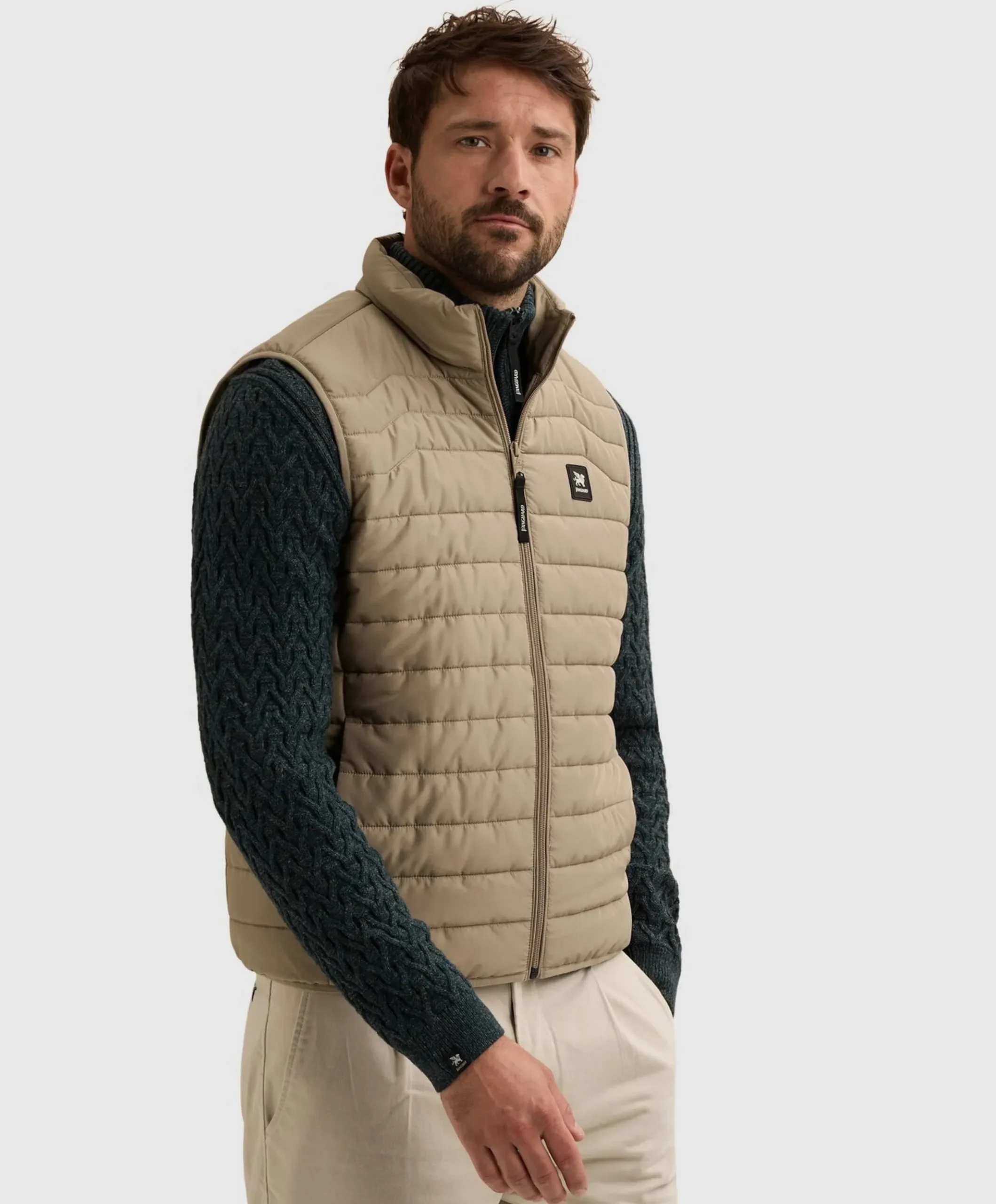 Heren bodywarmer beige