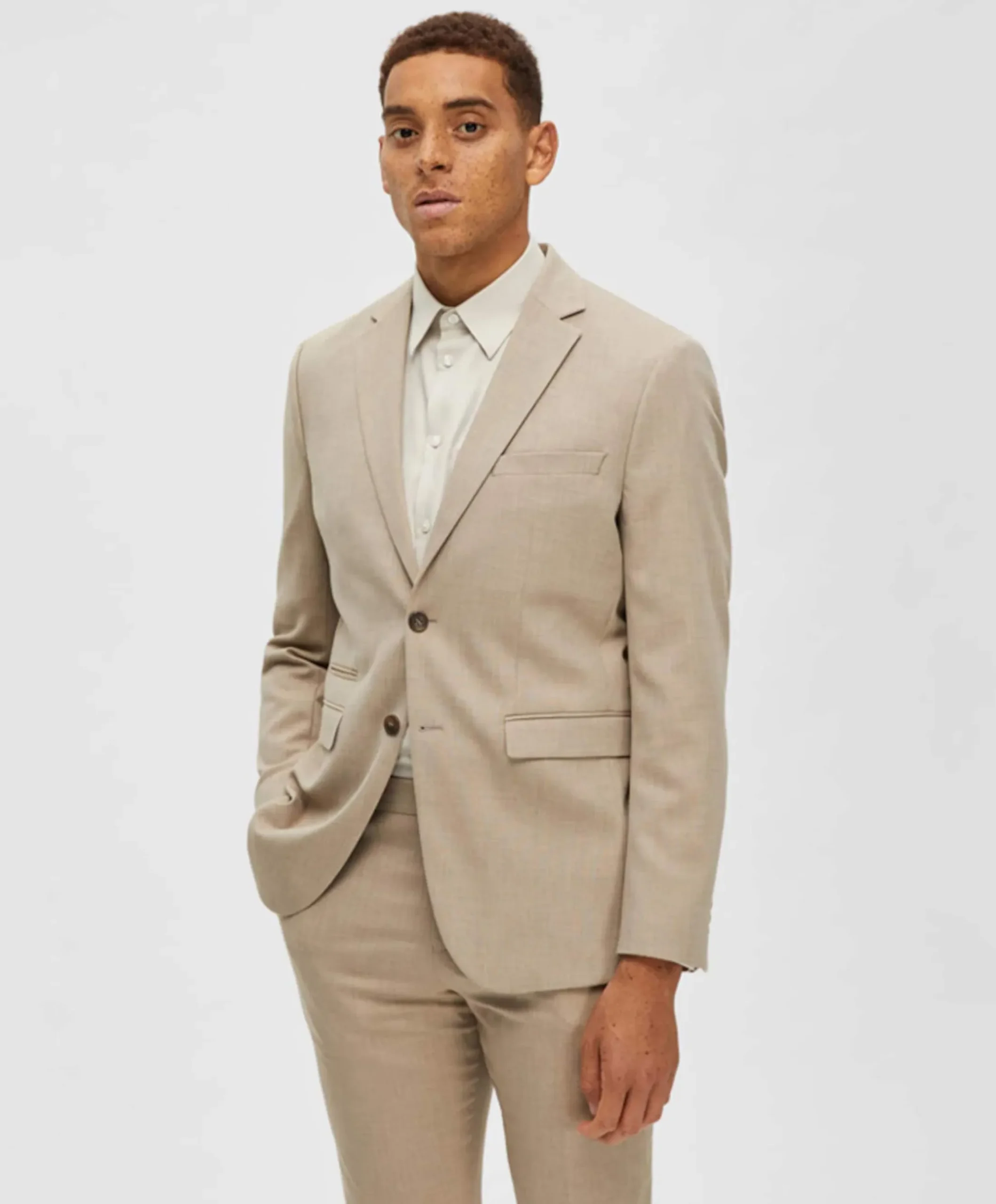 Heren colbert beige