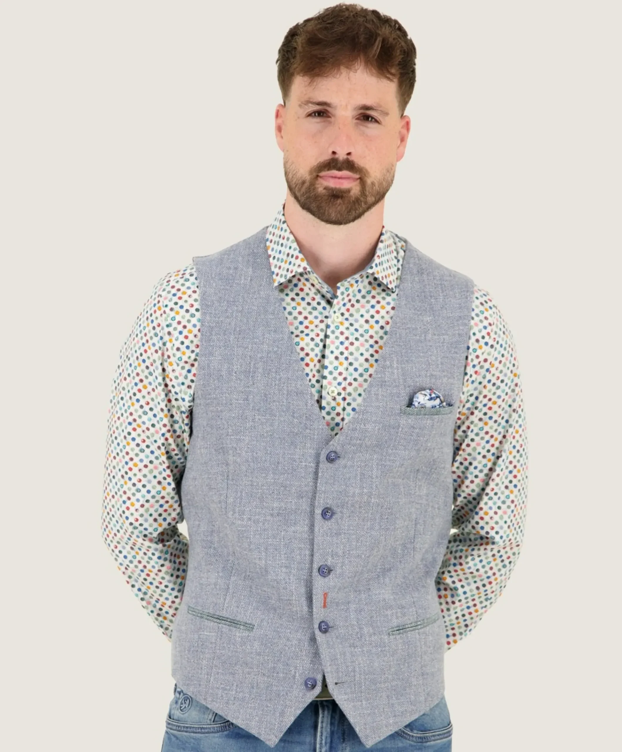 Heren gilet blauw