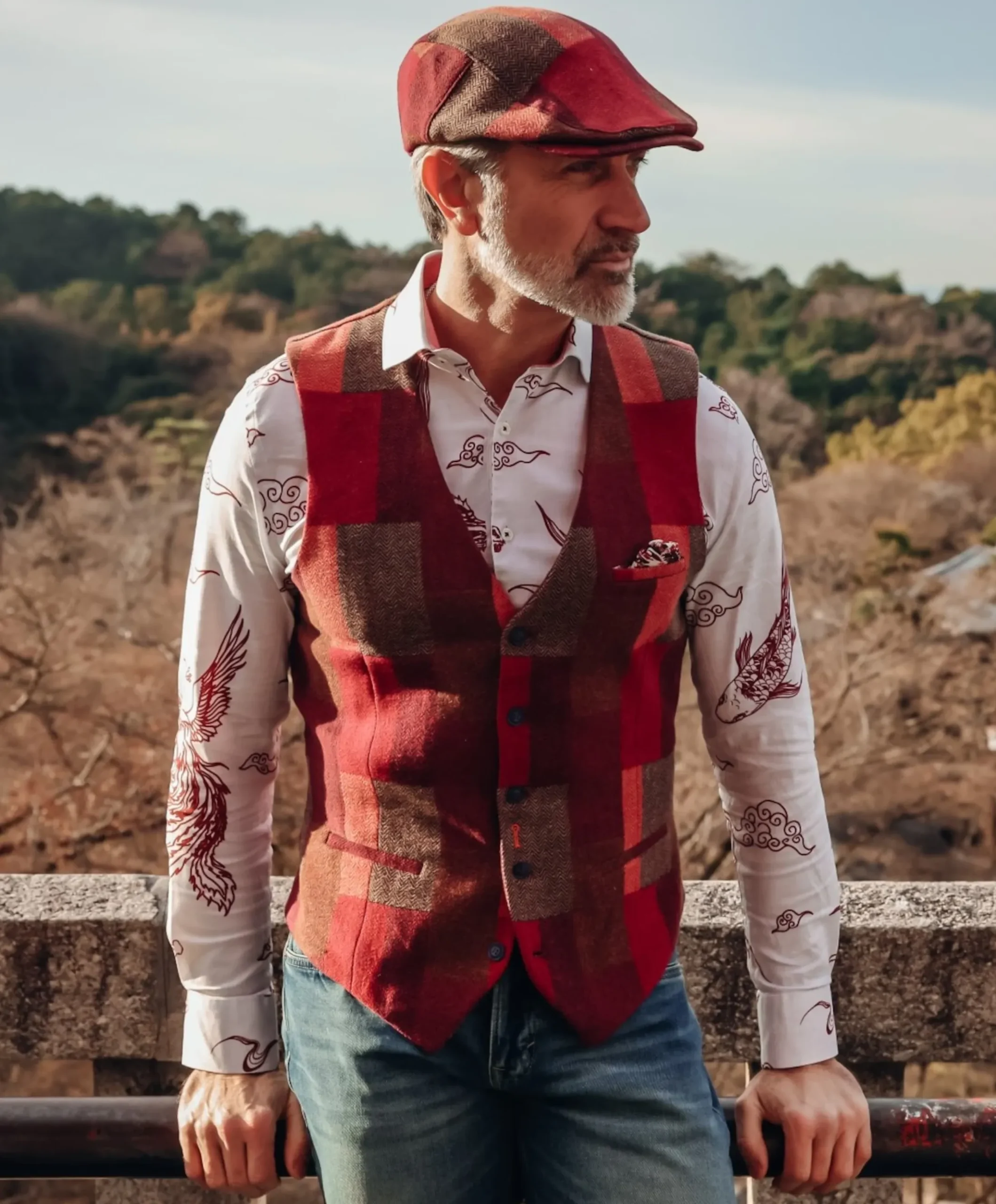 Heren gilet bordeaux