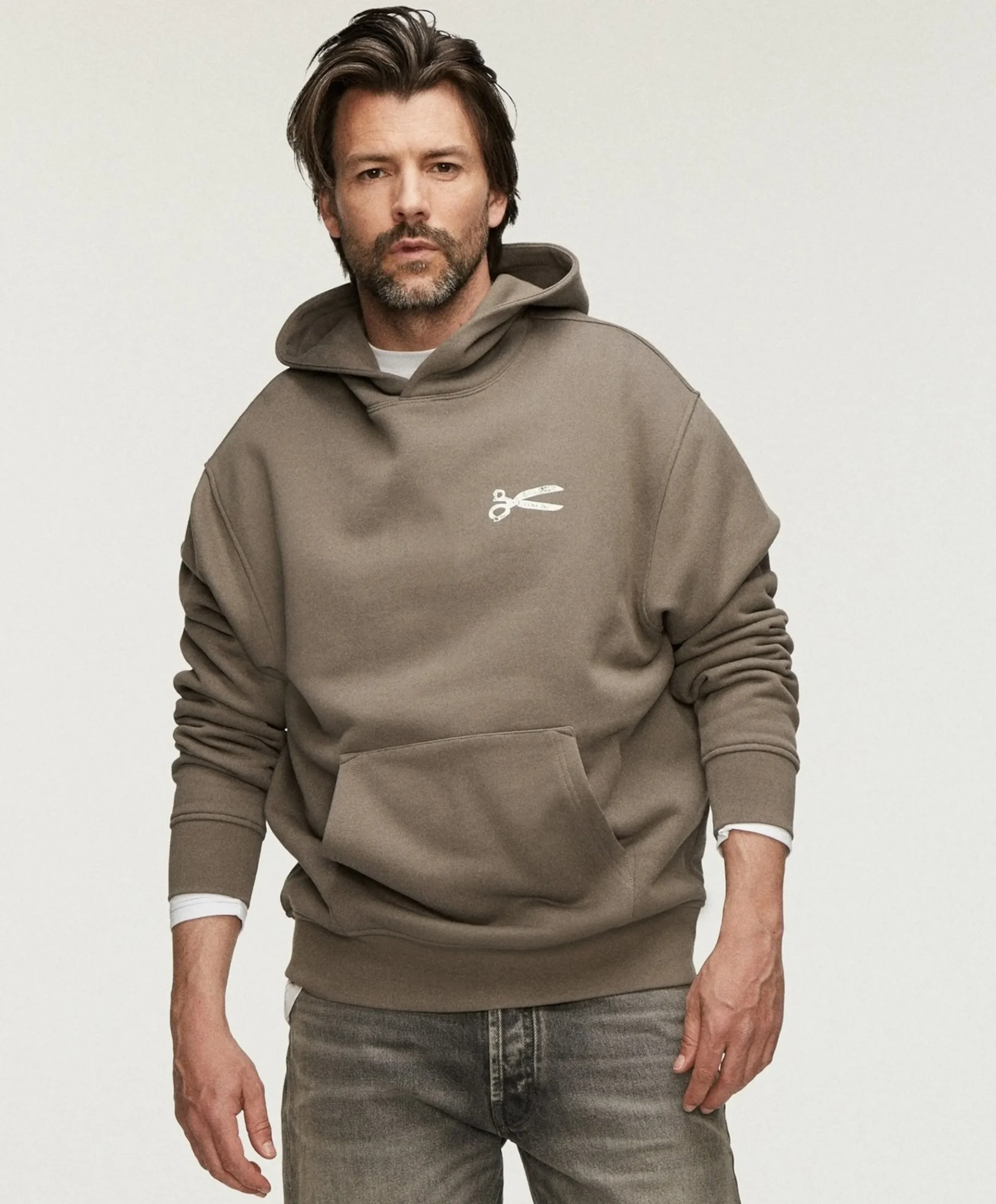 Heren hoodie grijs