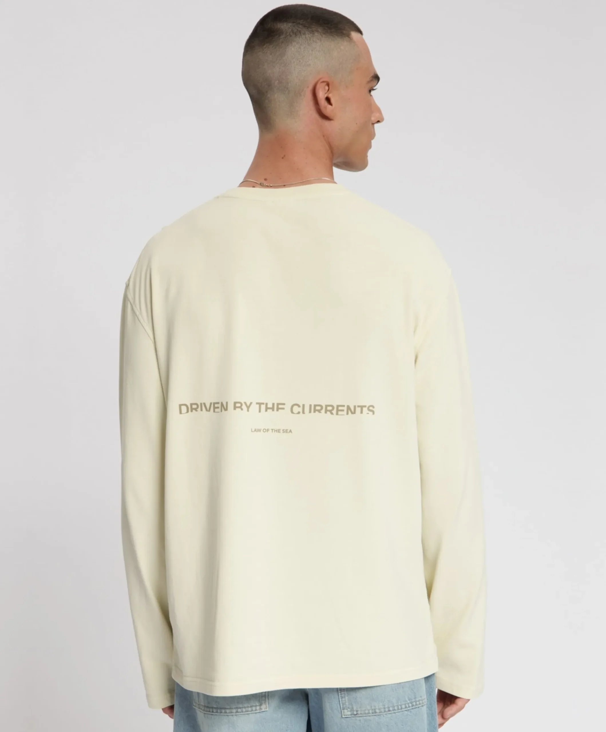 Heren longsleeve beige
