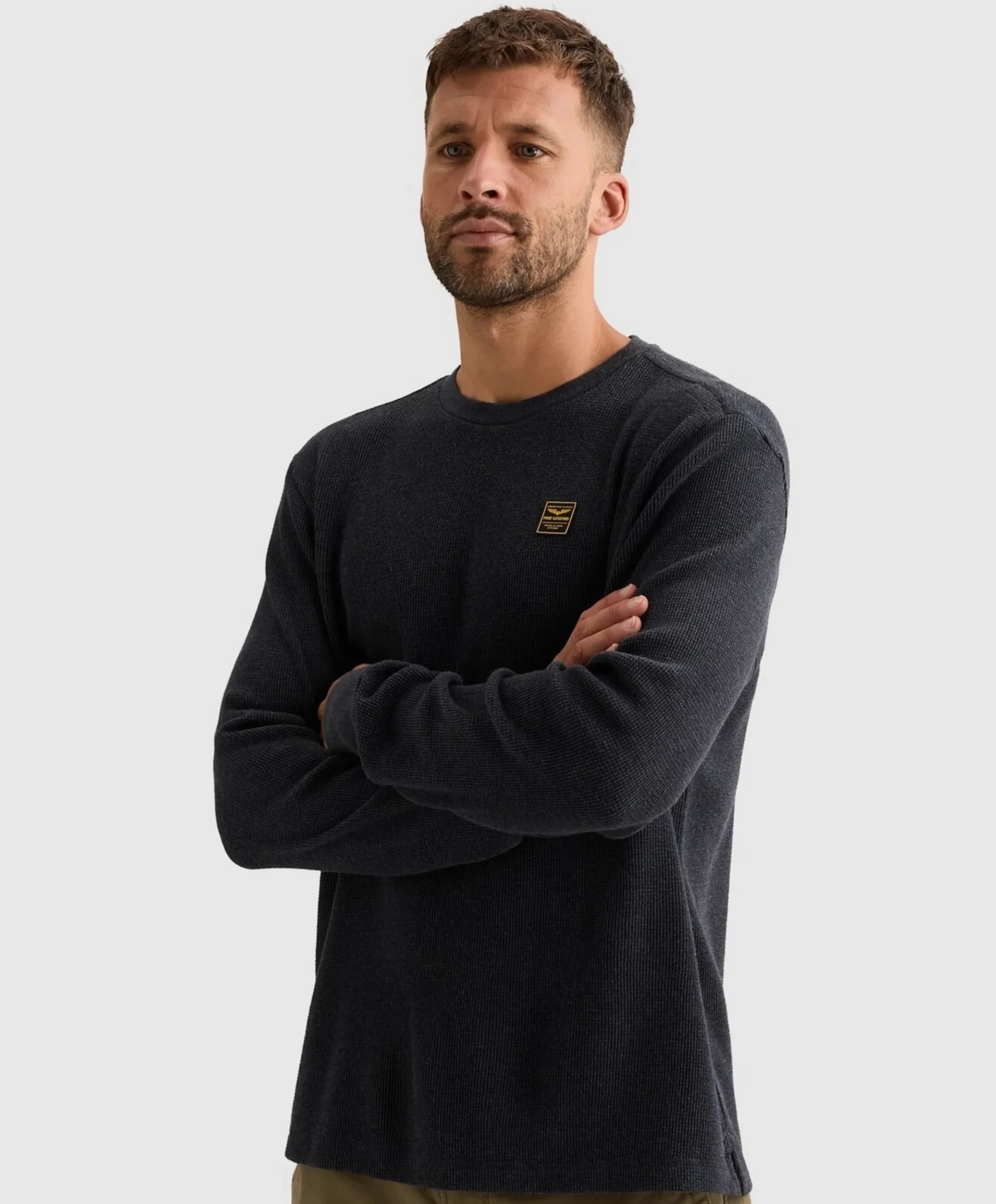Heren longsleeve blauw