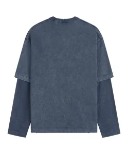 Heren longsleeve blauw
