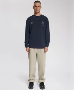 Heren longsleeve blauw