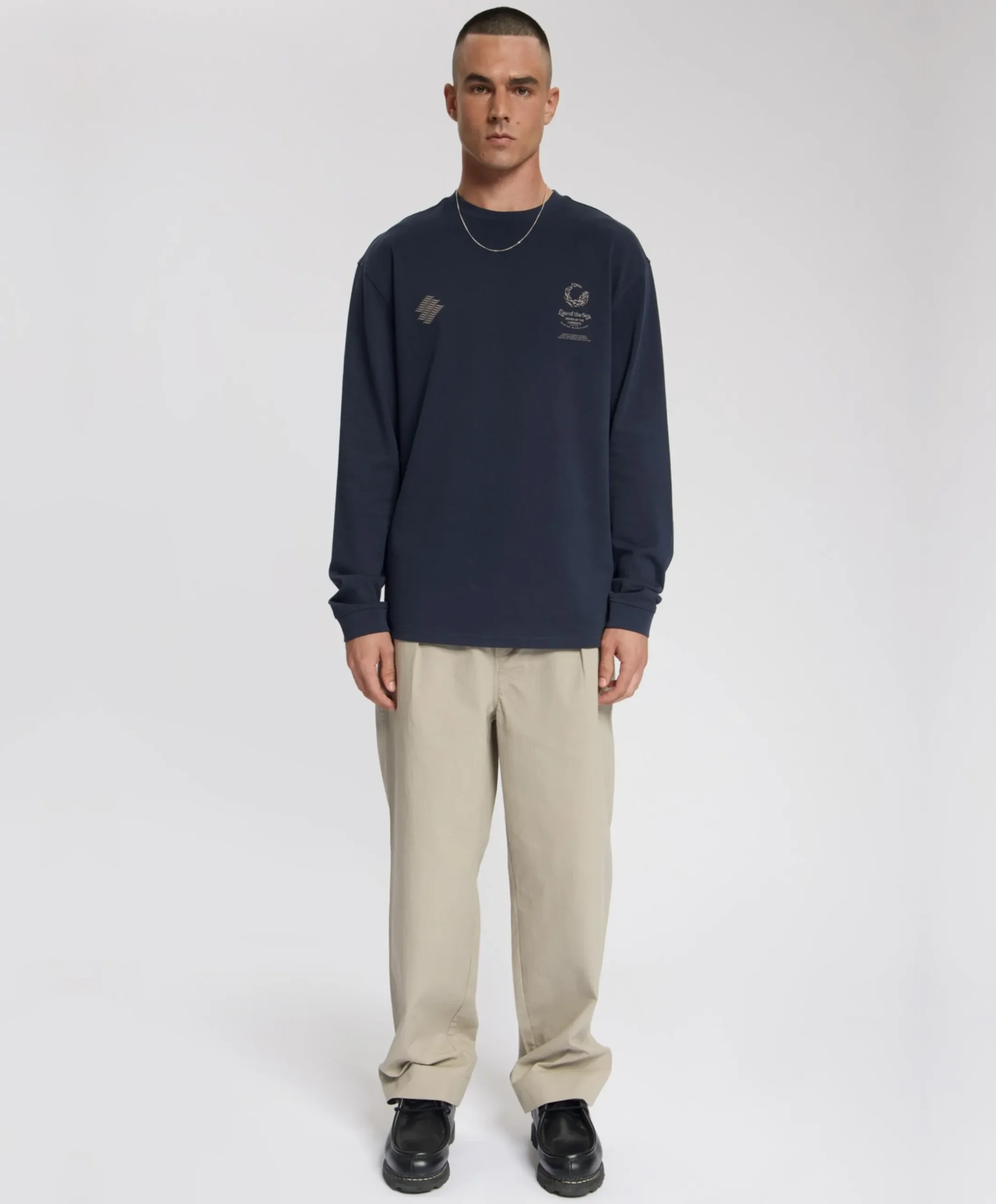 Heren longsleeve blauw