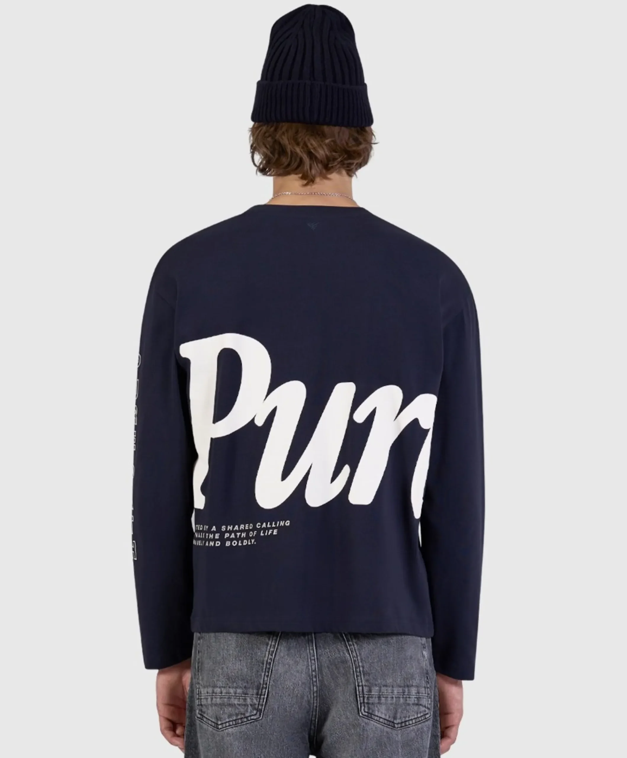 Heren longsleeve blauw