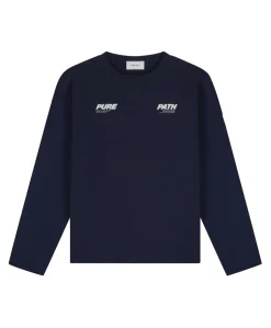 Heren longsleeve blauw